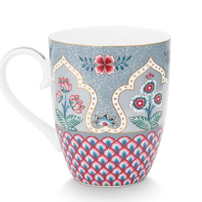 Flower Festival Mug Large Deco Light Blue