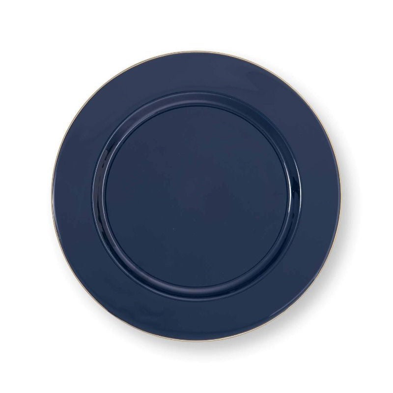 Plate Metal Dark Blue 32cm
