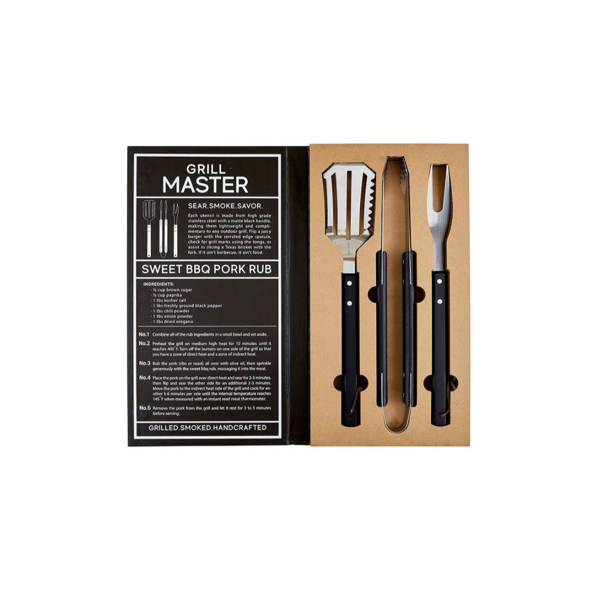 Santa Barbara Black BBQ Tools Book Box - Licensed to Grill