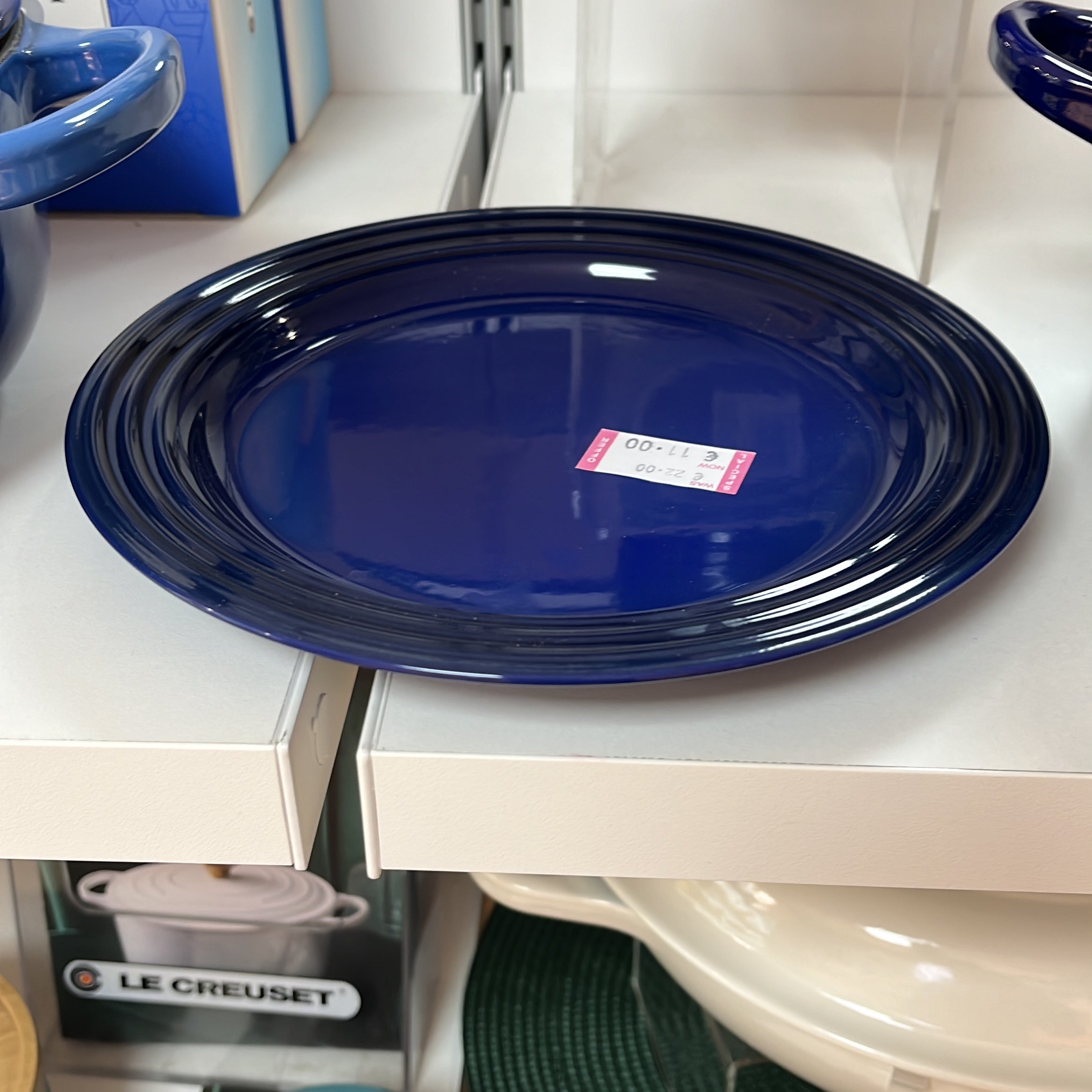 le creuset salad plate, indigo