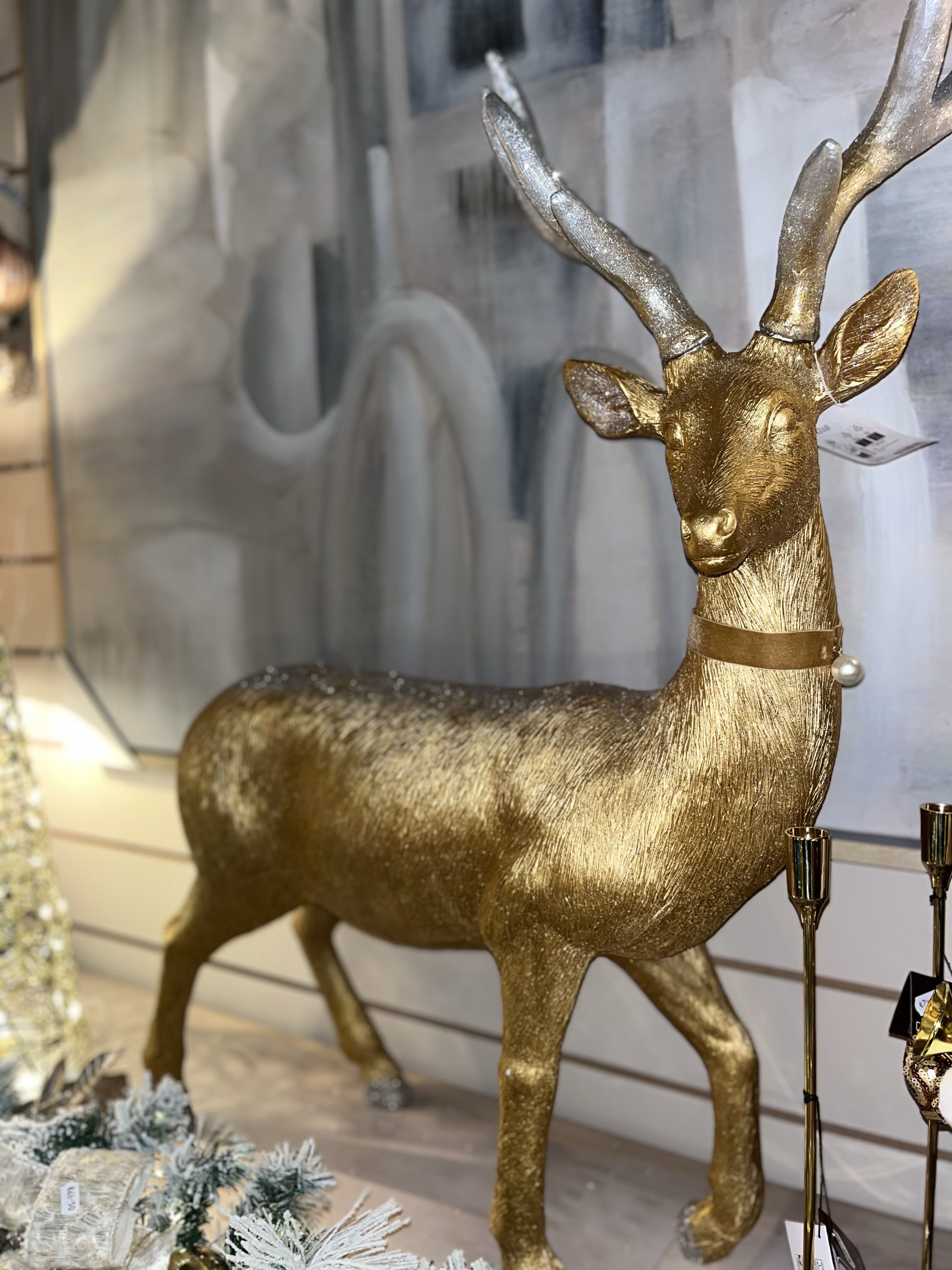 Gold Reindeer Christmas Decoration