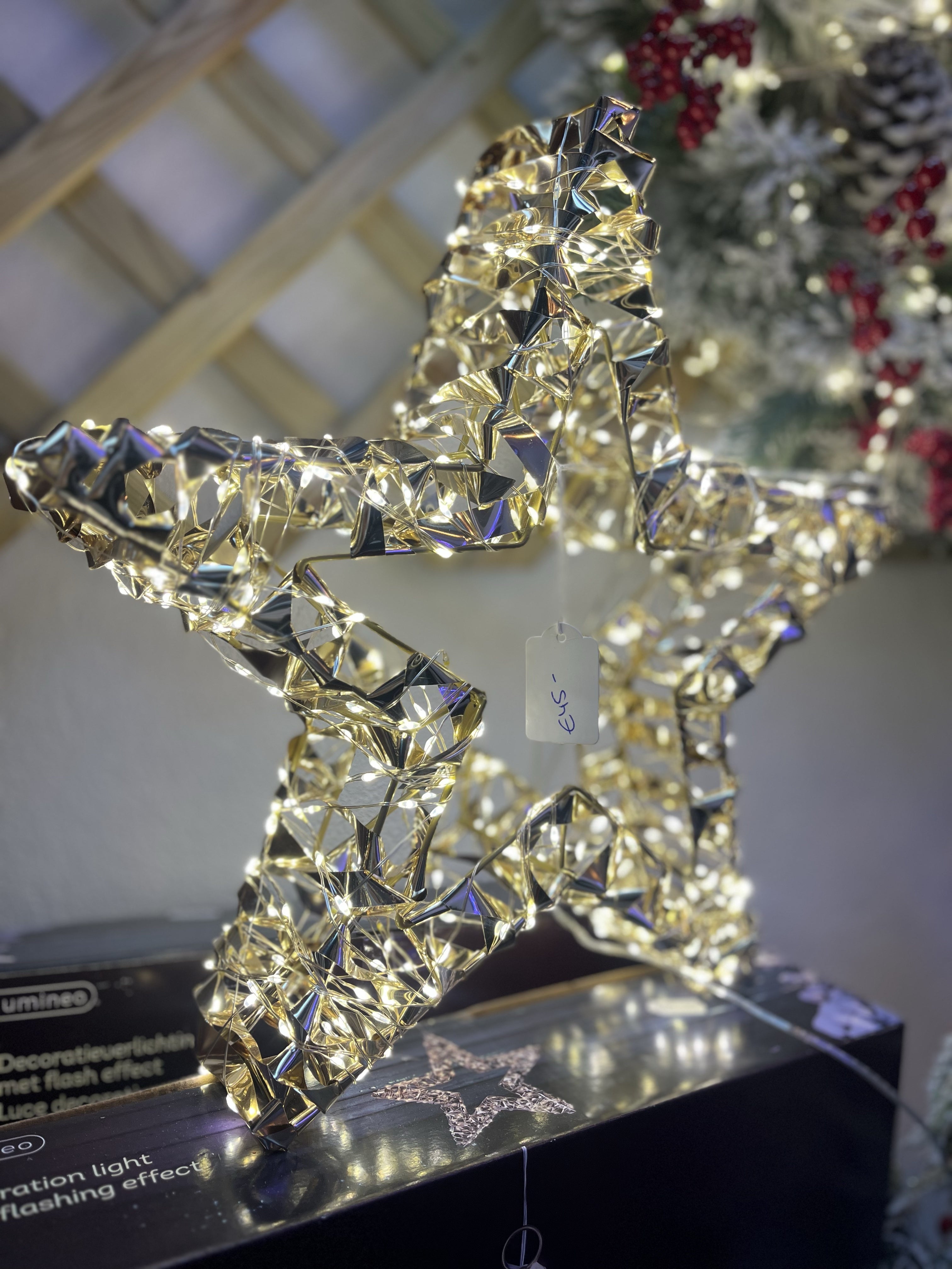 Micro LED Flashing Hanging Star 38cm