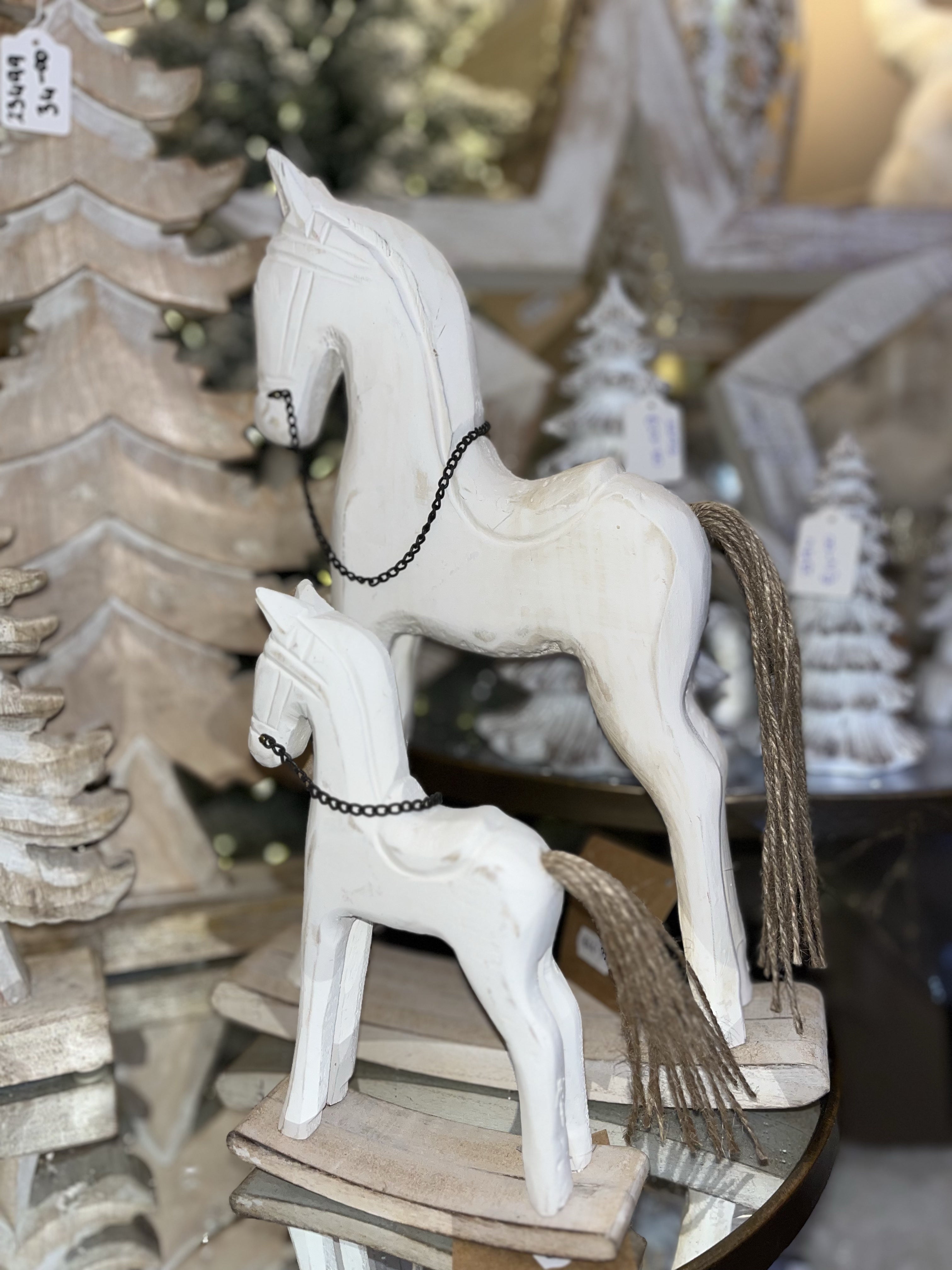 White Rustic Rocking Horse Small