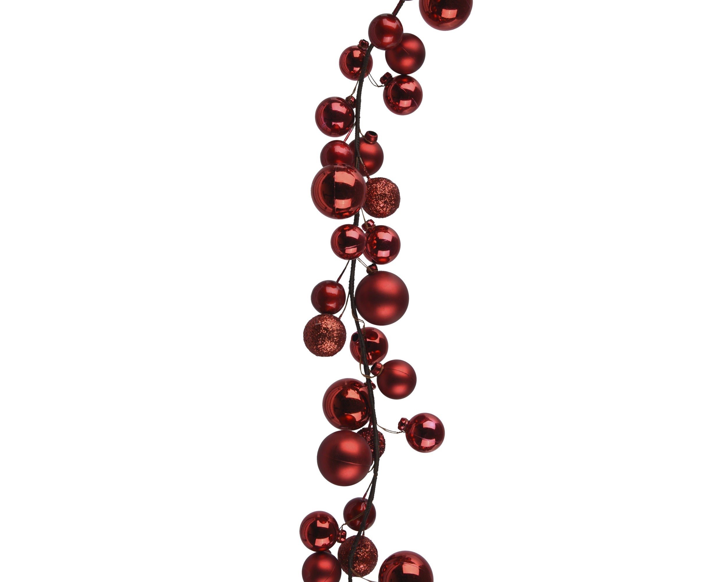 Red Shatterproof Bauble Garland 6cm