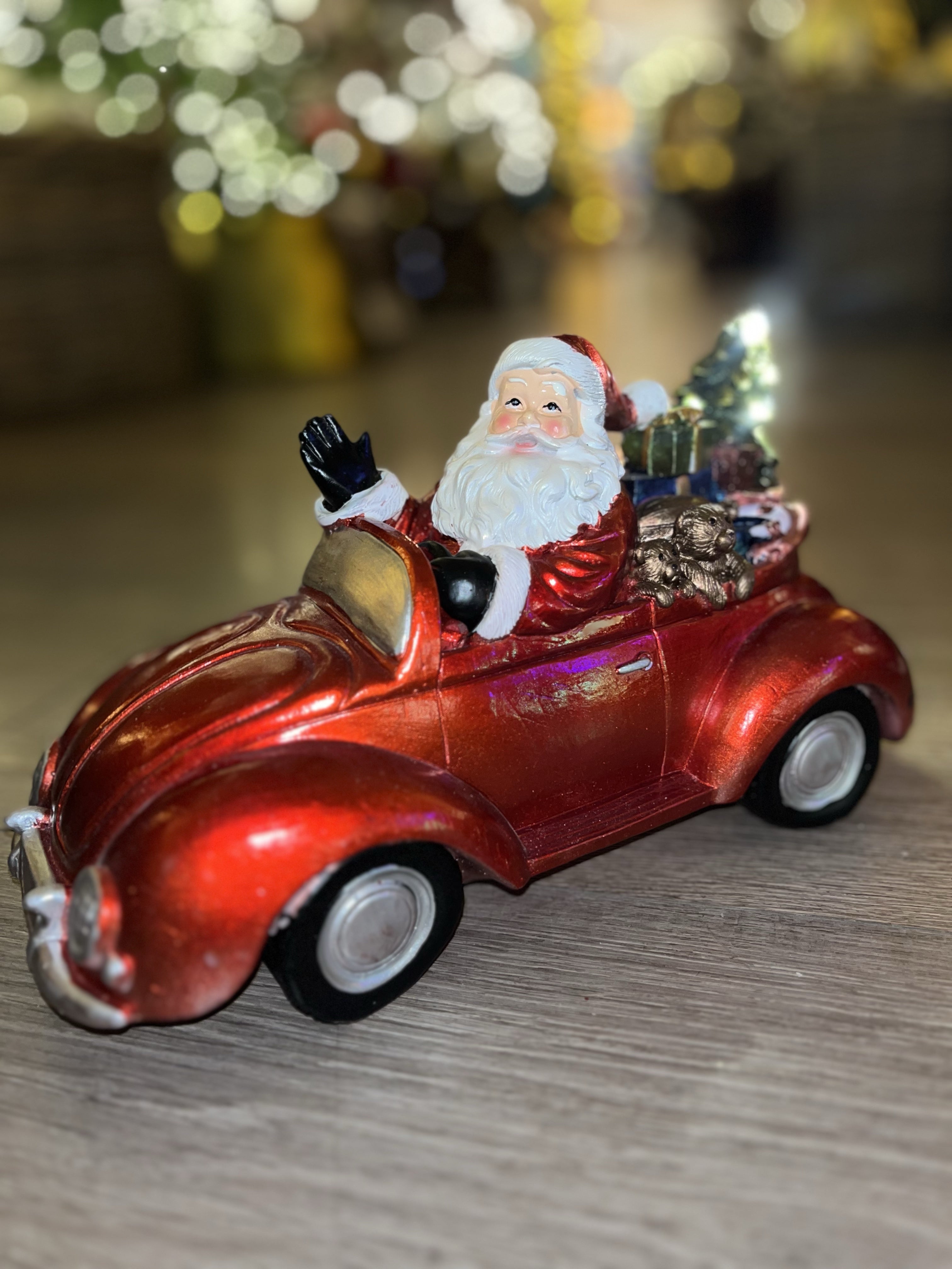 Santa in Shiny Red Car
