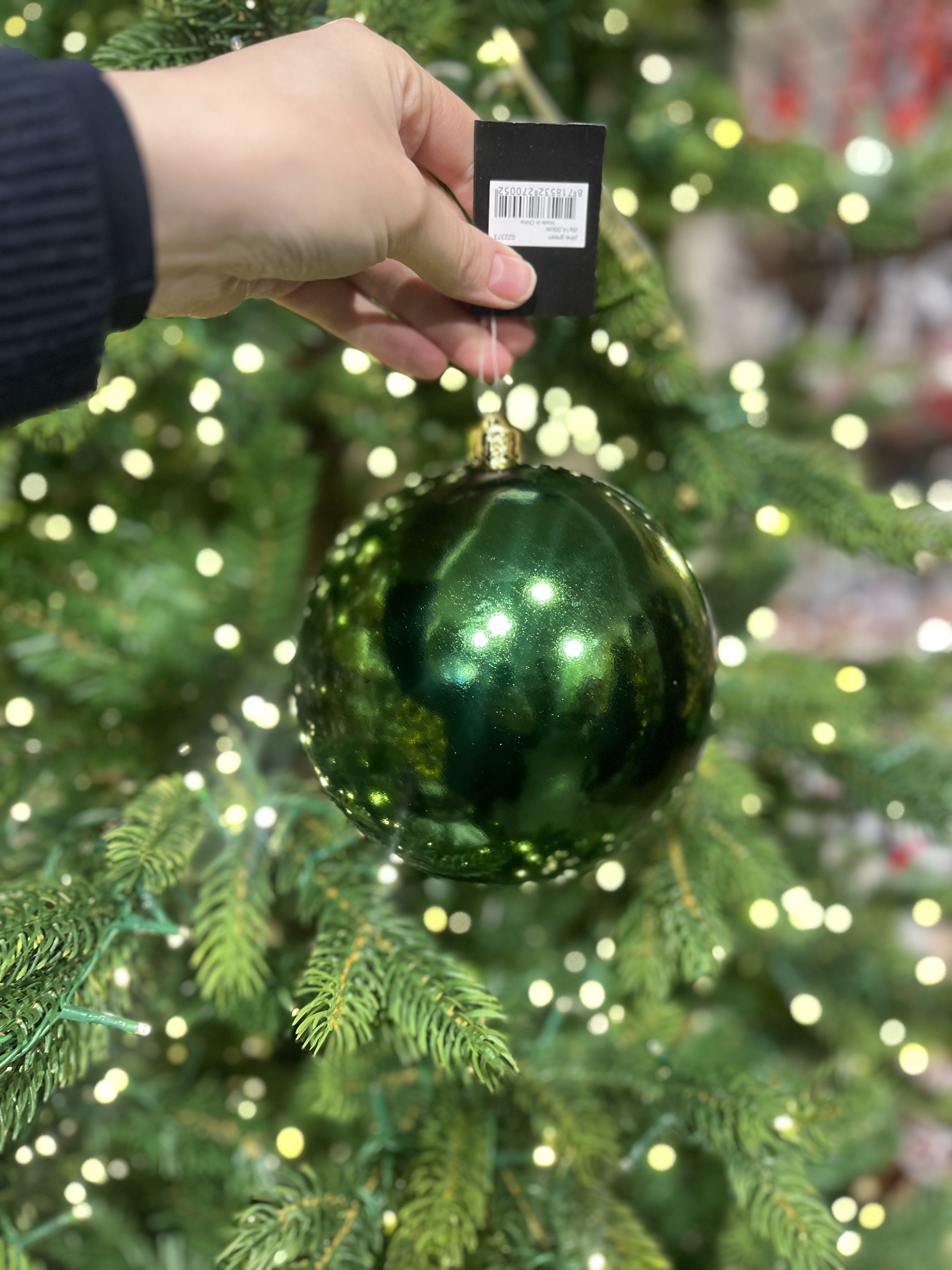 Emerald Green Shiny Bauble 14cm