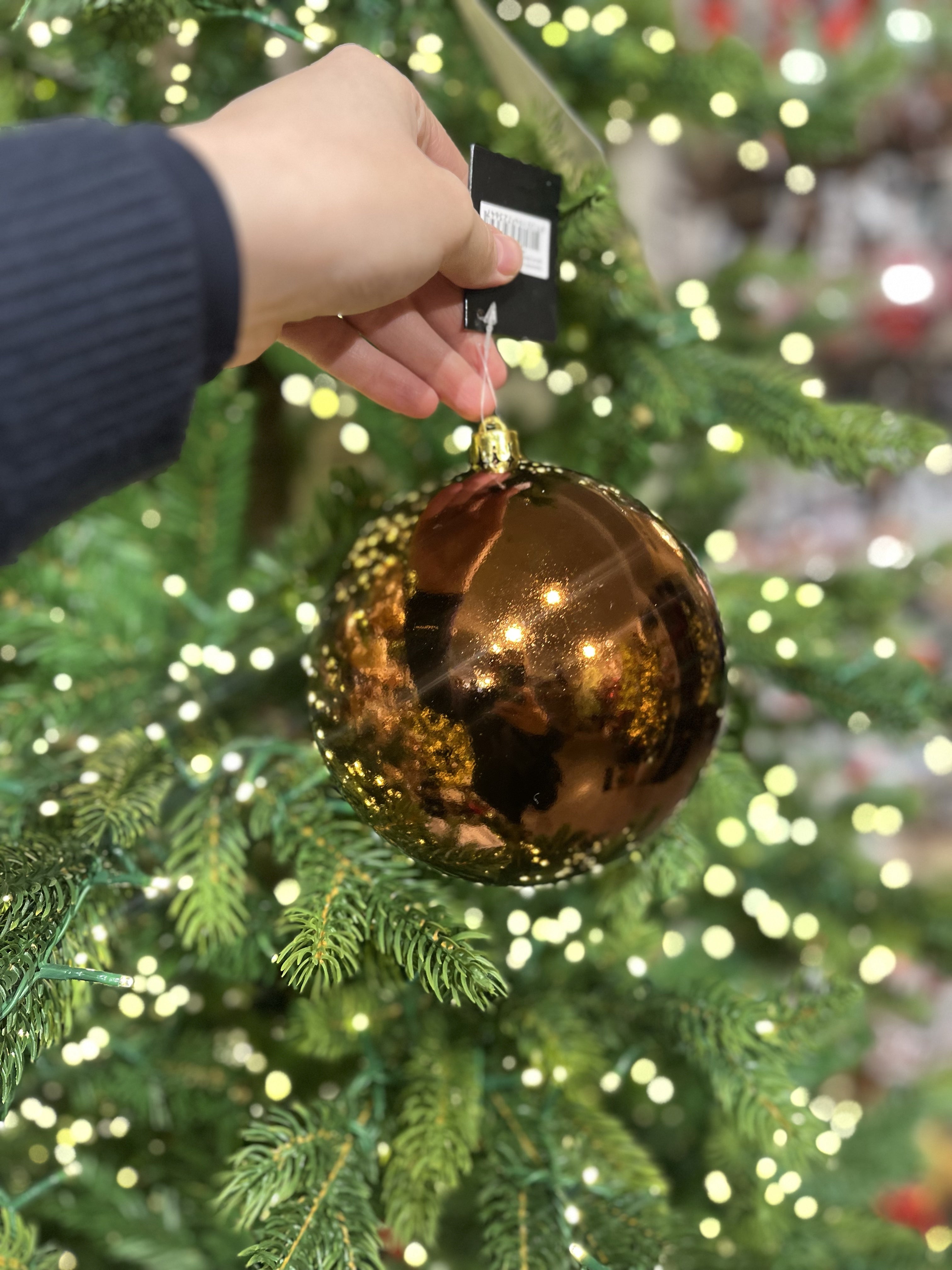 Espresso Shiny Bauble 14cm