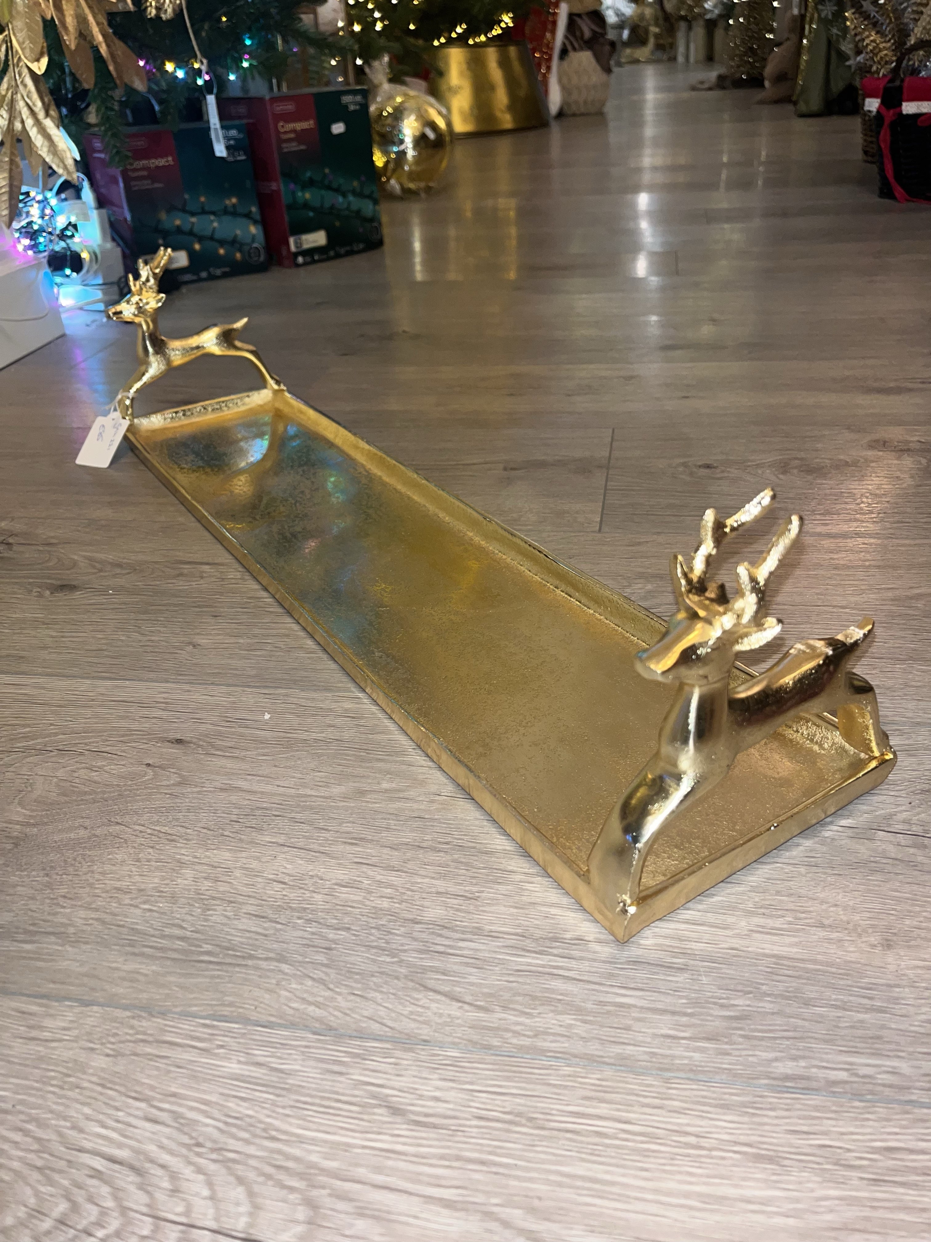 Gold Reindeer Tray