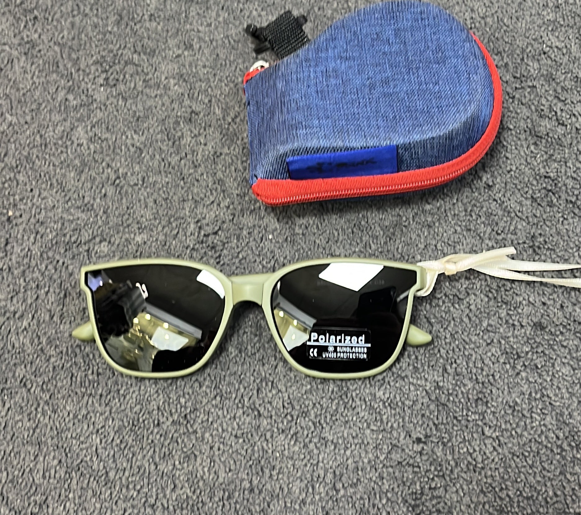 Sam - Childrens Foldable Sunglasses (with Case & Cleaner) - Green