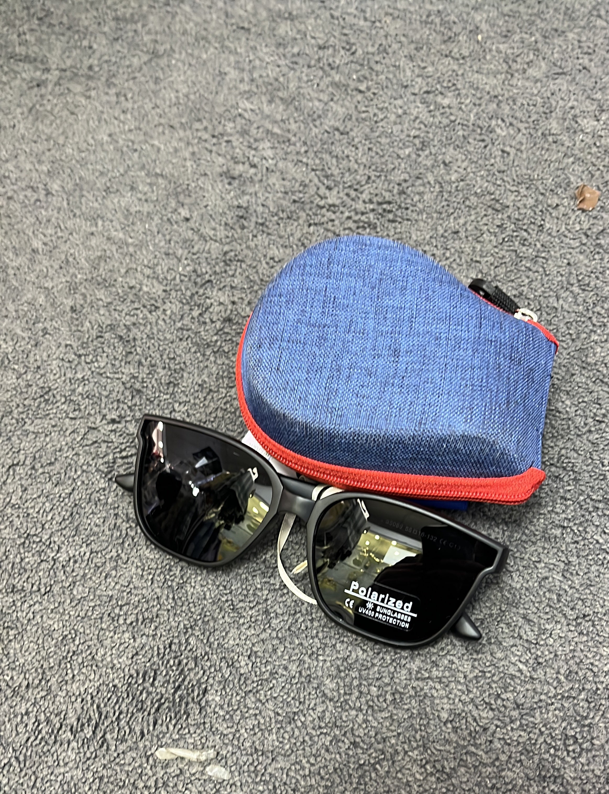 Sam - Childrens Foldable Sunglasses (with Case & Cleaner) - Black