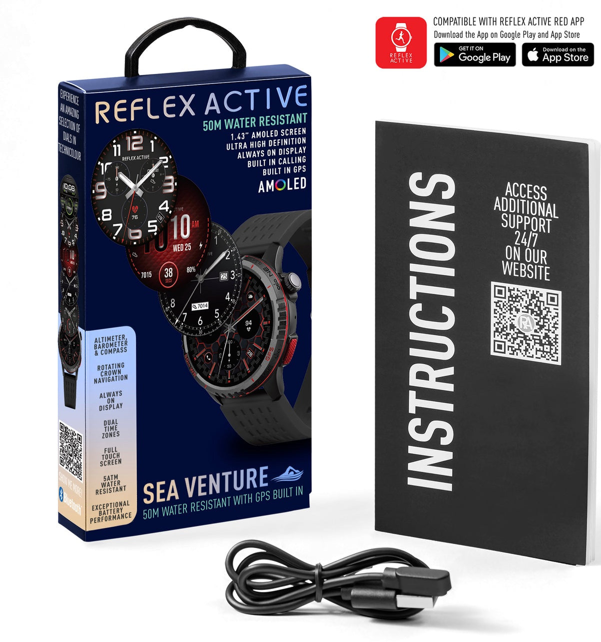 Sea Venture 50 M Water Resistant With GPS Built In Smart Watch