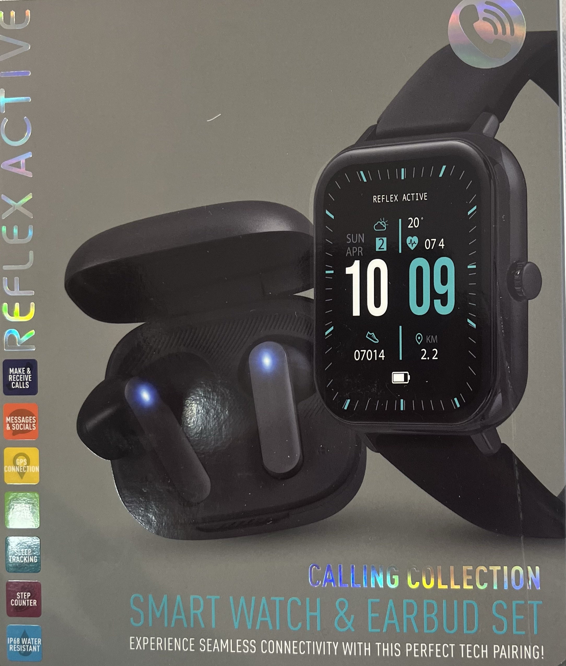 Reflex Active Calling Collection Smart Watch & Earbud Set Black