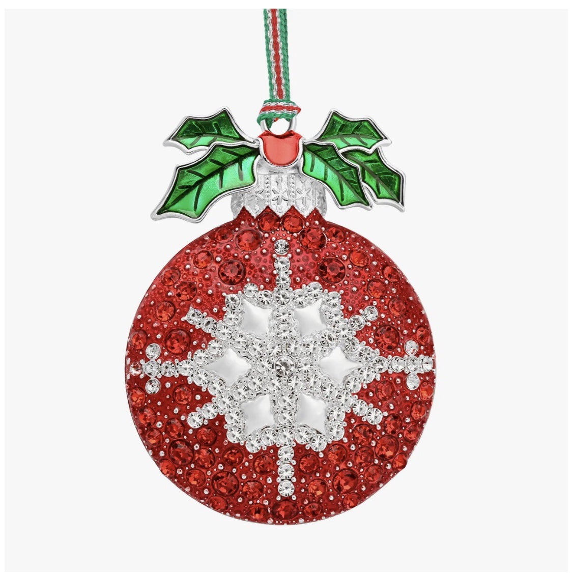 Newbridge clear and red stone bauble