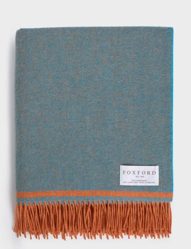Tadgh L/W Throw, Aqua & Clementine Stripe