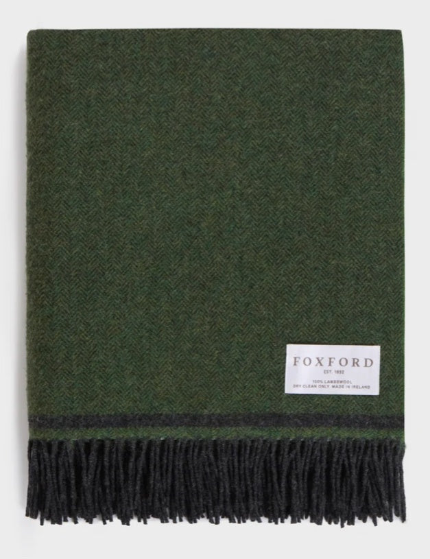 Eoghan L/W Throw,  Leaf & Graphite Stripe
