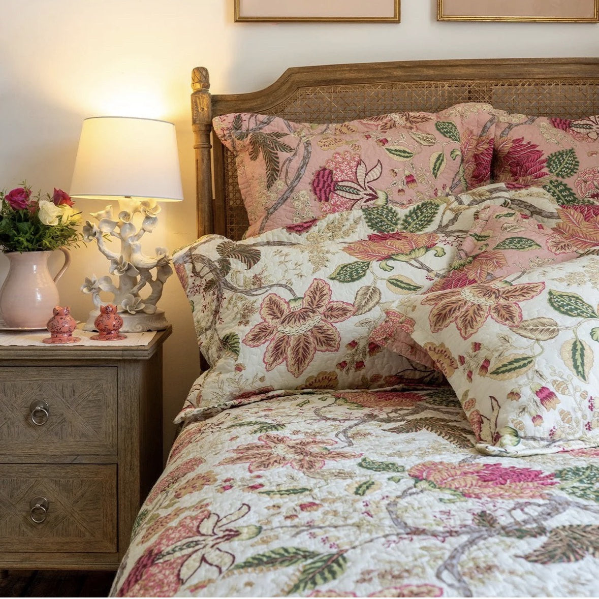 Constance Soft Pink Patchwork Bedspread