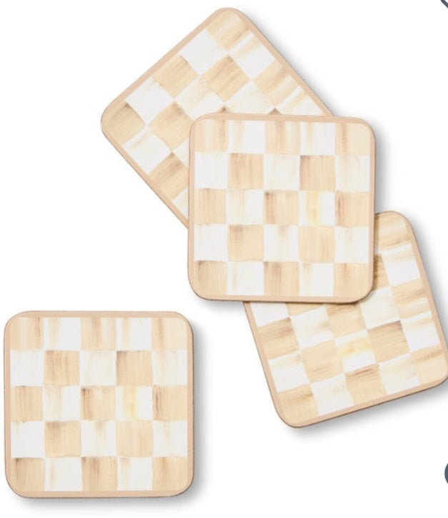 Mocha  Check Coasters