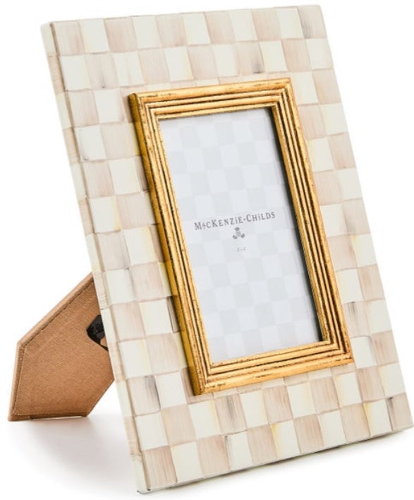 Mocha Check Picture Frame