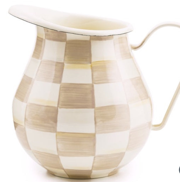 Mocha Check Pitcher