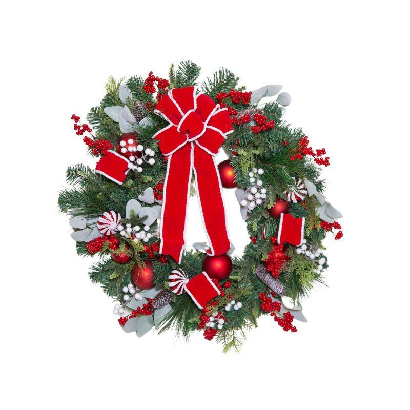 Deluxe Red Bow Wreath