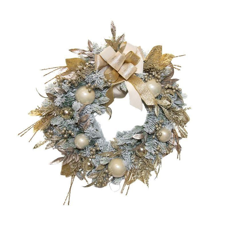 Luxury Champagne Bow Wreath.