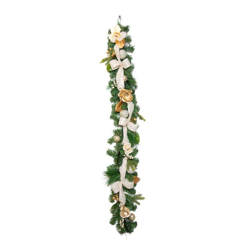 Luxury Magnolia Bow Garland