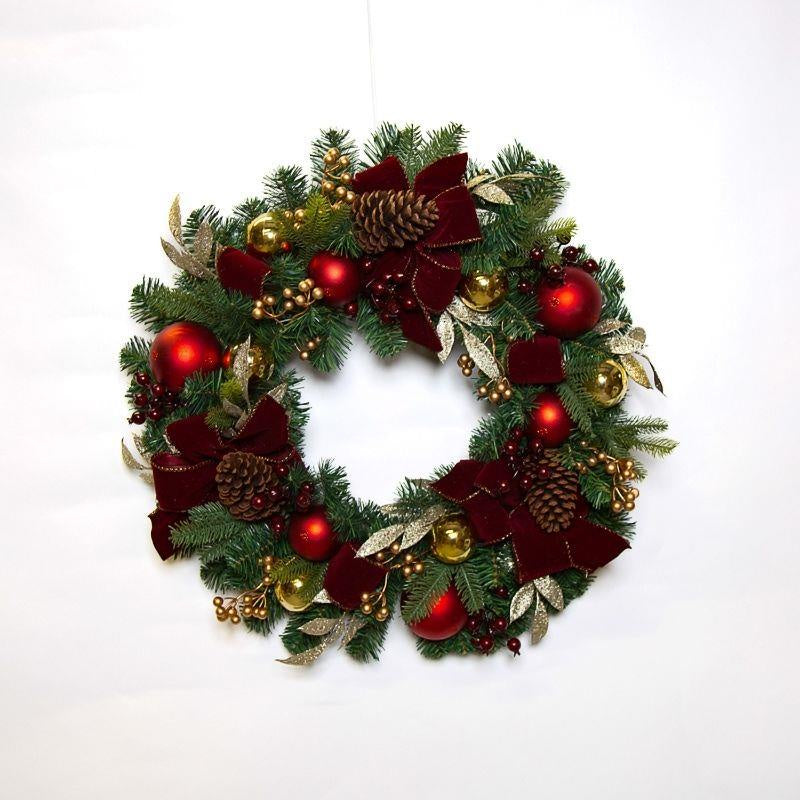 Luxury Burgundy Bow Wreath
