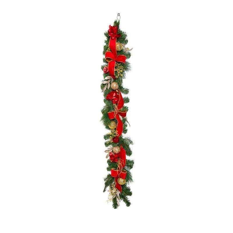 Luxury Red Hydrangea Bow Garland