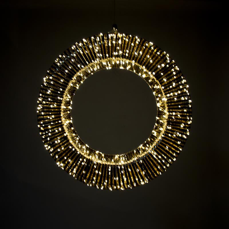 Large Gold Wreath with Lights DIA:70CM