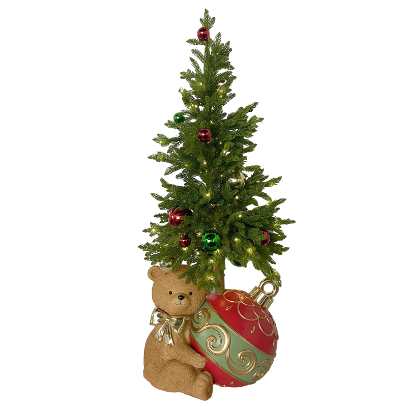 Teddy Bear with Potted PineTree H:110CM