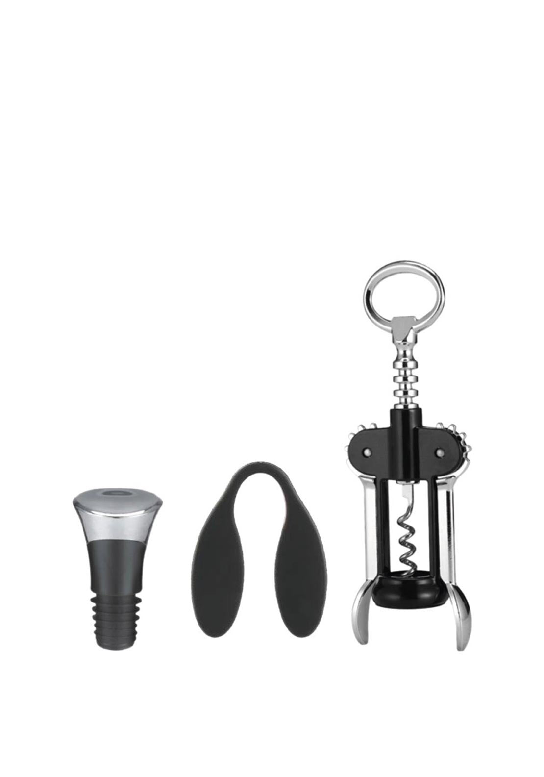 3 Piece Wine Set, Black