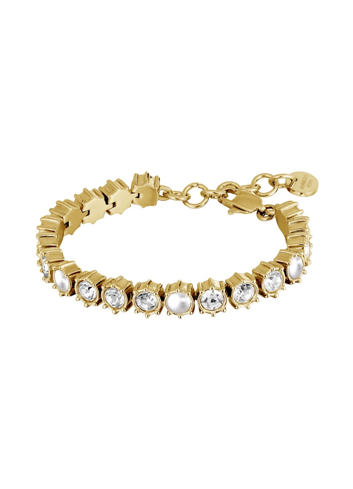 Courage Clear Stone & Pearl Bracelet