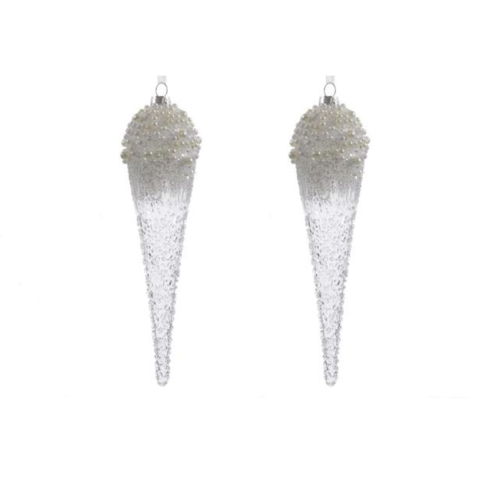 Icicle With Beads, Set of 2