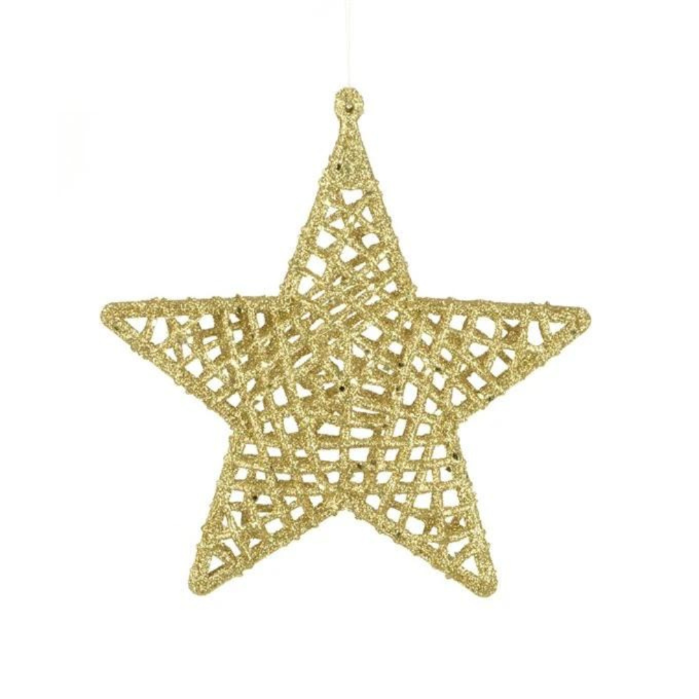 Glitter Star Hanging Decoration, 15cm