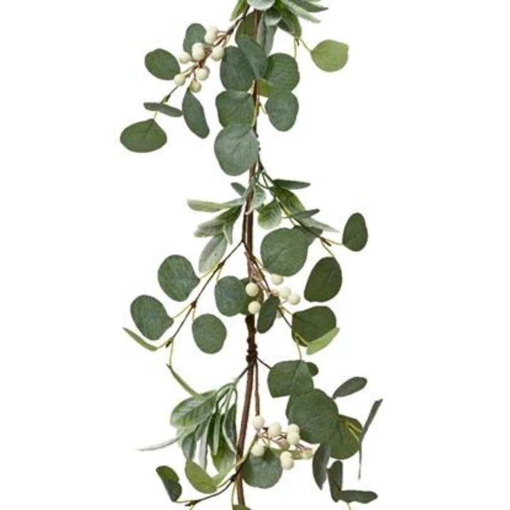 Green Garland With White Berries, 150cm