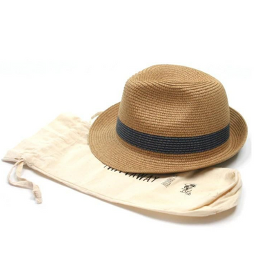 Mens Trilby Style Hat With Blue Band - Foldable