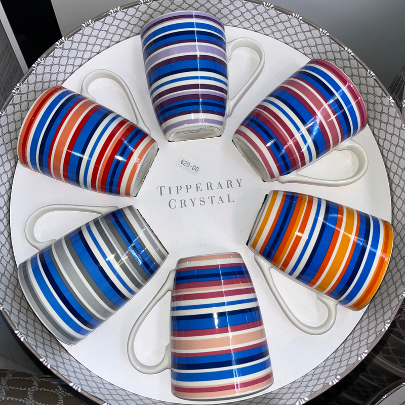 Stripe Mugs Set of 6