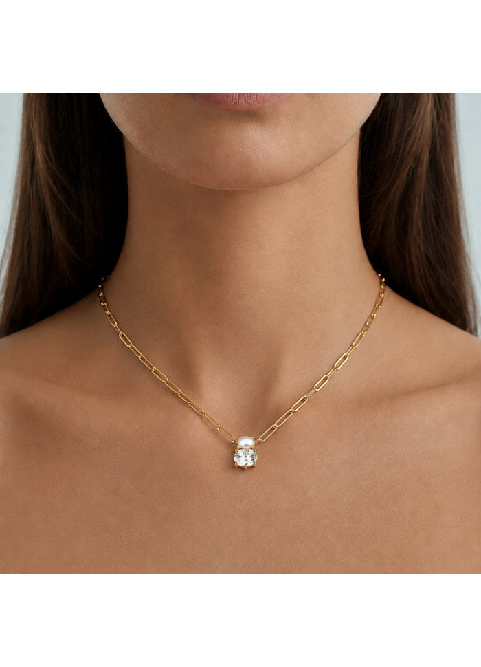 Serafine Pearl Stone Necklace