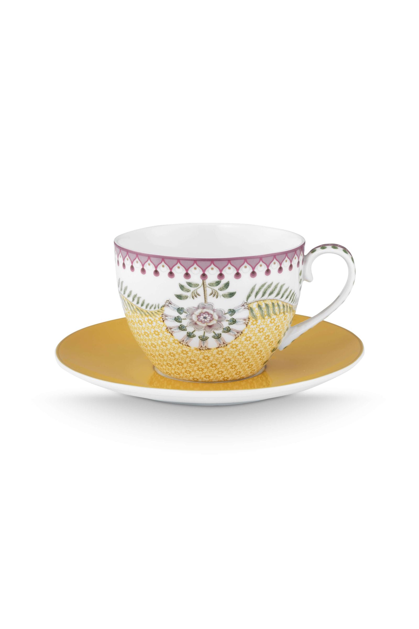 Cup and Saucer Lily & Lotus Tiles Yellow