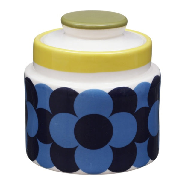 OK RETRO STRIPE STORAGE JAR YELLOW