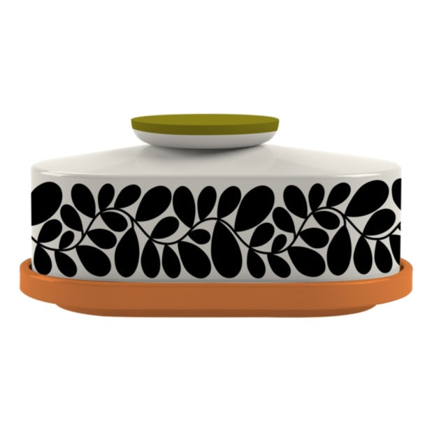 Sycamore Stripe Orange Butter Dish, Orange