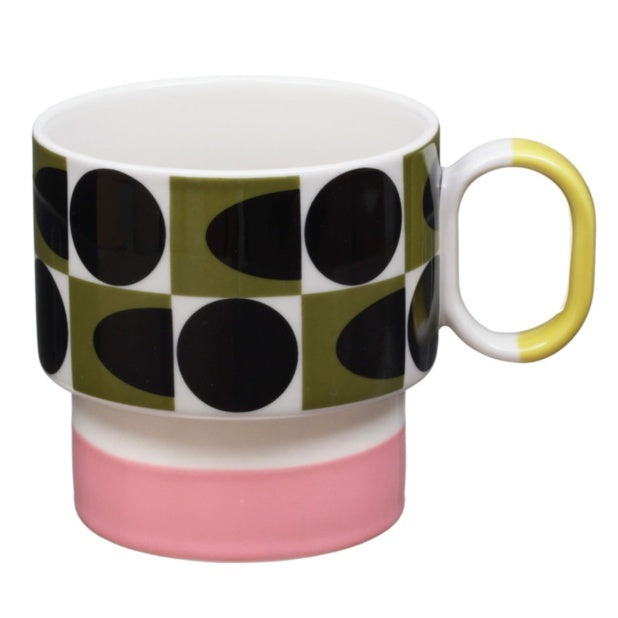 Spot Square Oval Mug, Pink
