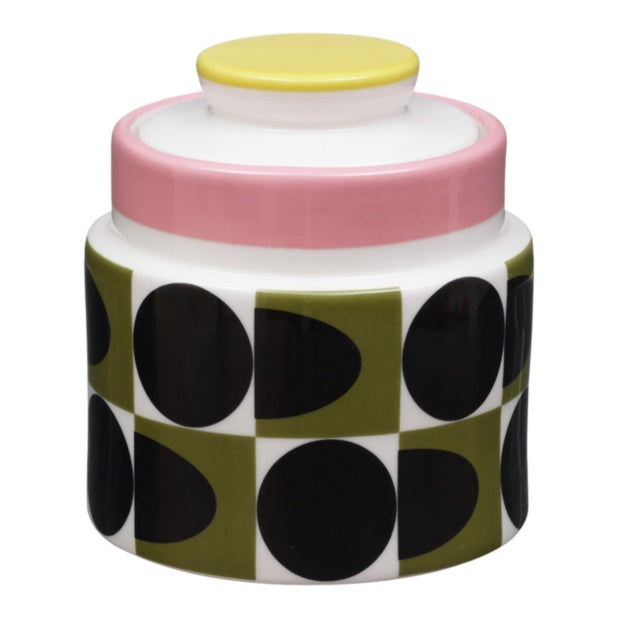 Spot Square Oval Pink Storage Jar