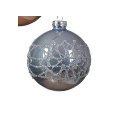 Assorted Baubles witg Silver Glitter