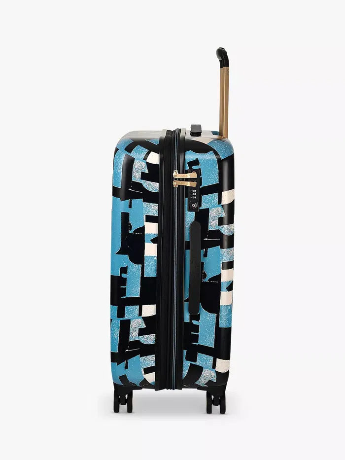 Abstract Geo 4 Wheel Suitcase, Azure