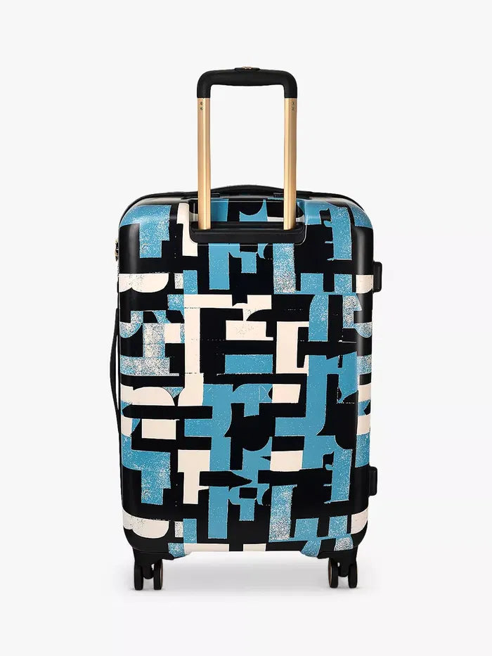 Abstract Geo 4 Wheel Suitcase, Azure