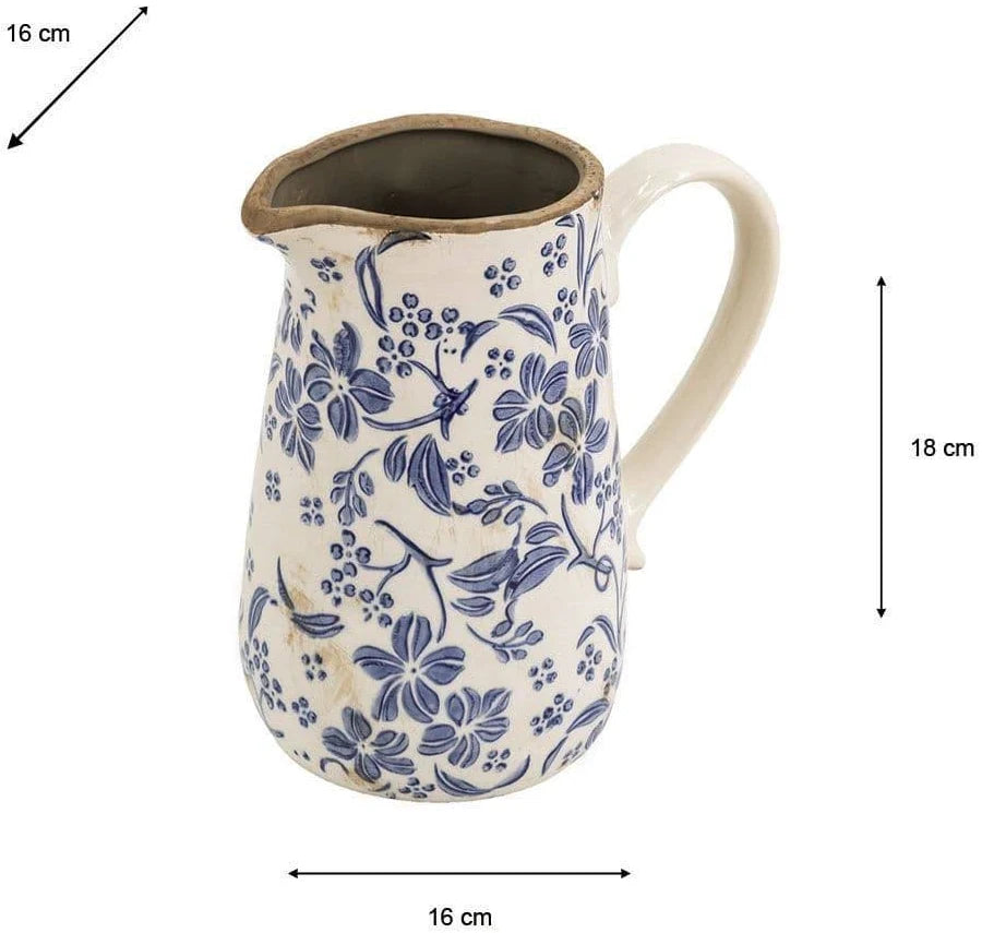 Blue Floral Pitcher 18cm