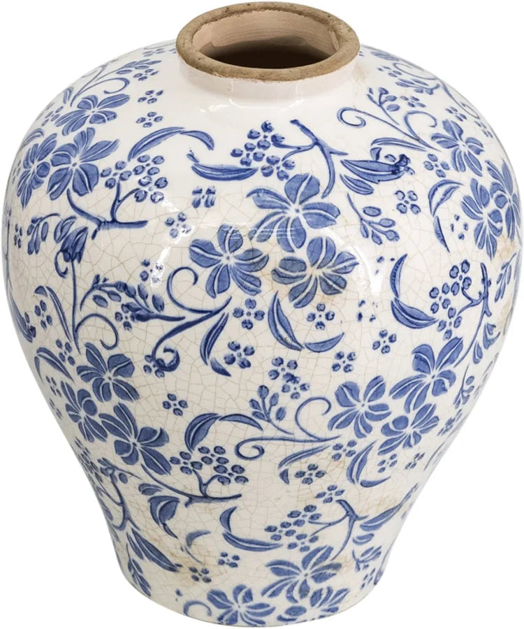 Blue Floral Vase 23cm