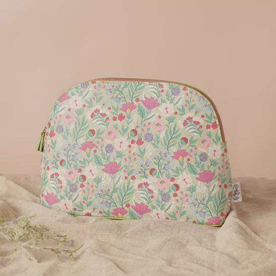 Sophia Lane Large Floral Make-Up Bag - Green