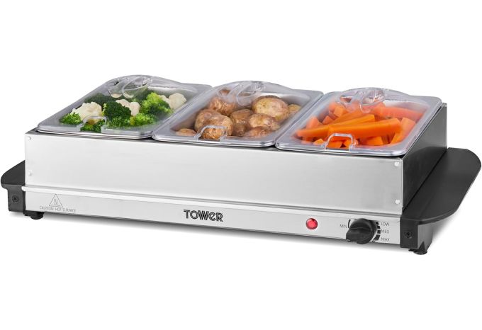3 Tray Buffet Server & Plate Warmer